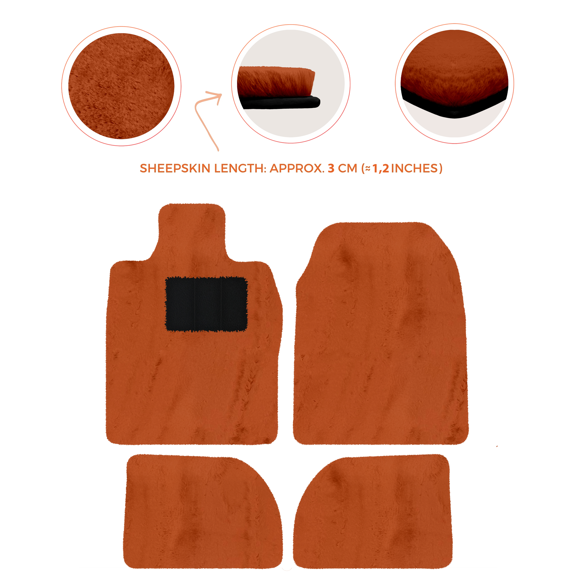 Premium Sheepskin Floor Mats for Porsche 924 (1976-1988)