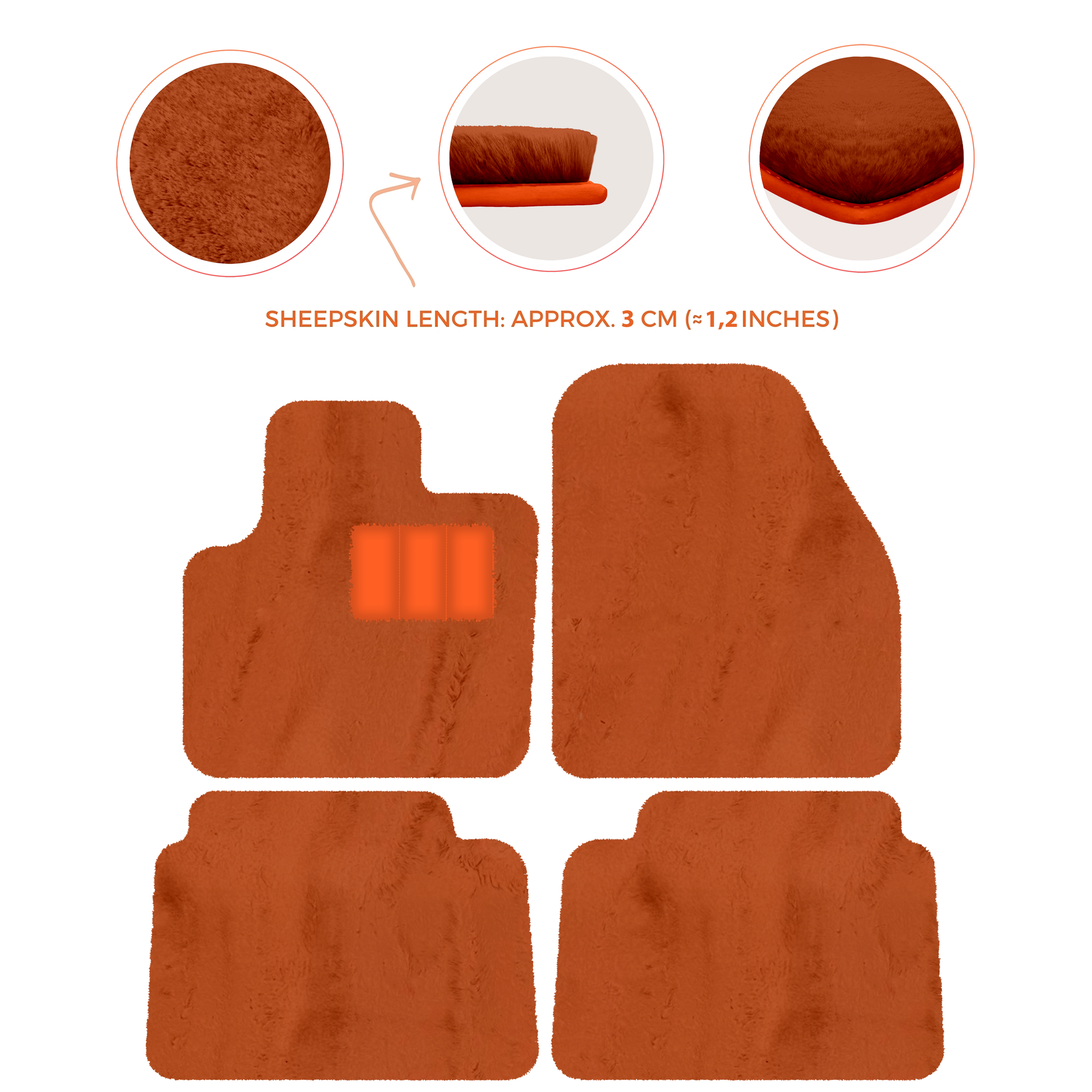 Luxury Sheepskin Floor Mats for Land Rover Discovery Sport (2015-2019)