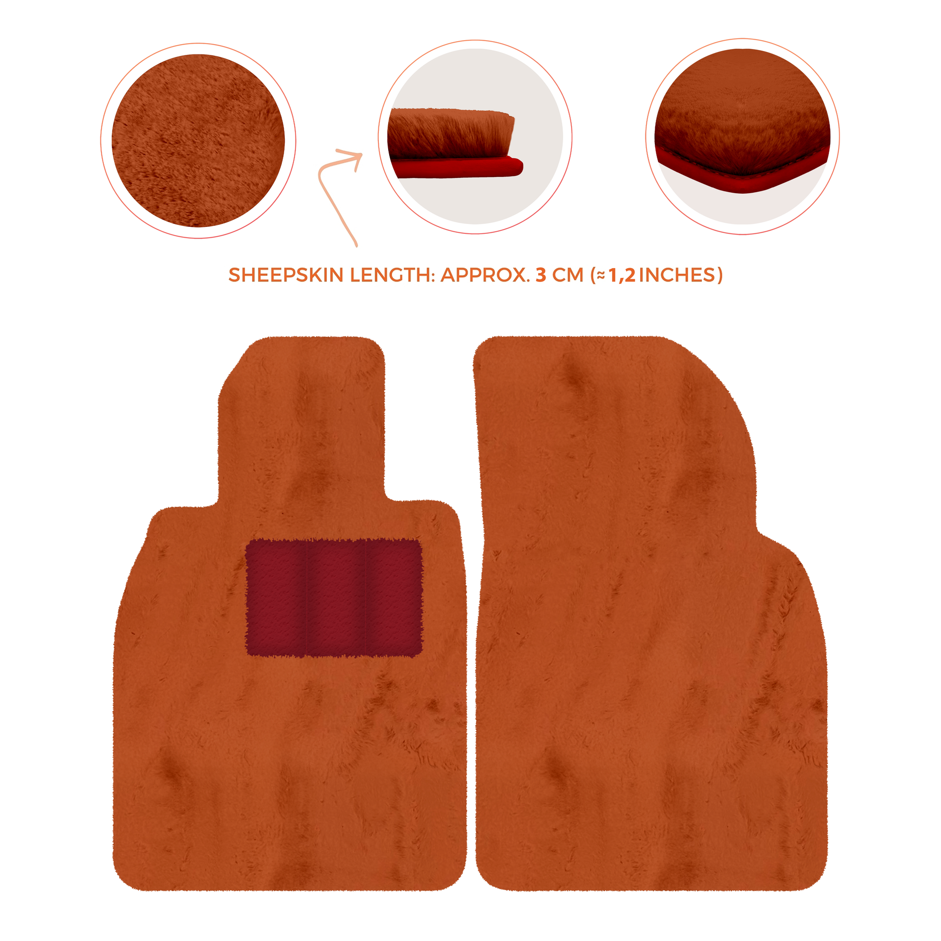 Premium Sheepskin Floor Mats for Porsche Cayenne (2018-2023)