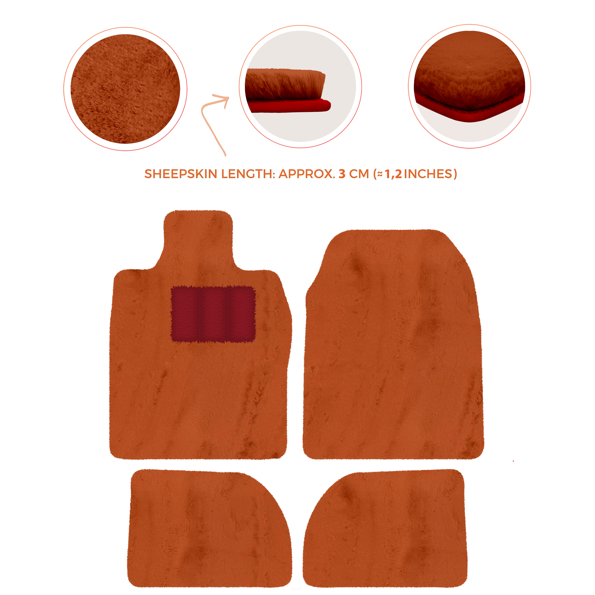 Premium Sheepskin Floor Mats for Porsche 924 (1976-1988)