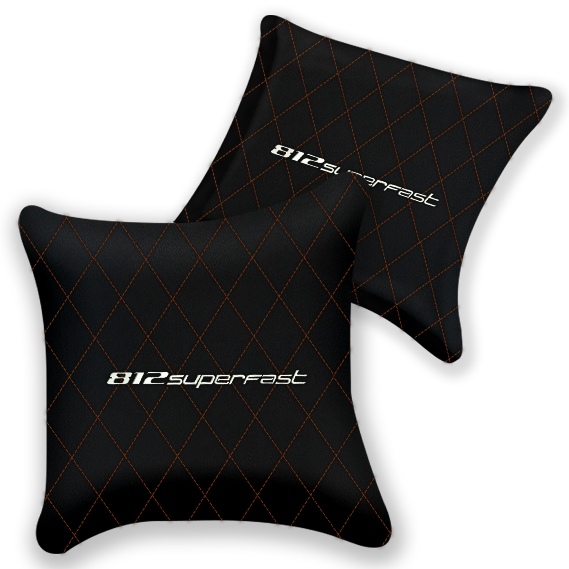 Customizable Black Leather Pillows for Ferrari F12 (2012-2022)