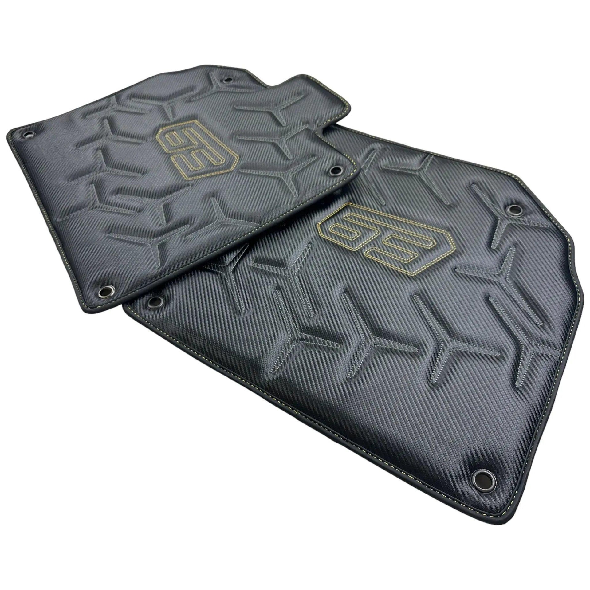 Carbon Leather Floor Mats for Lamborghini Aventador SVJ 63 Edition - AutoWin