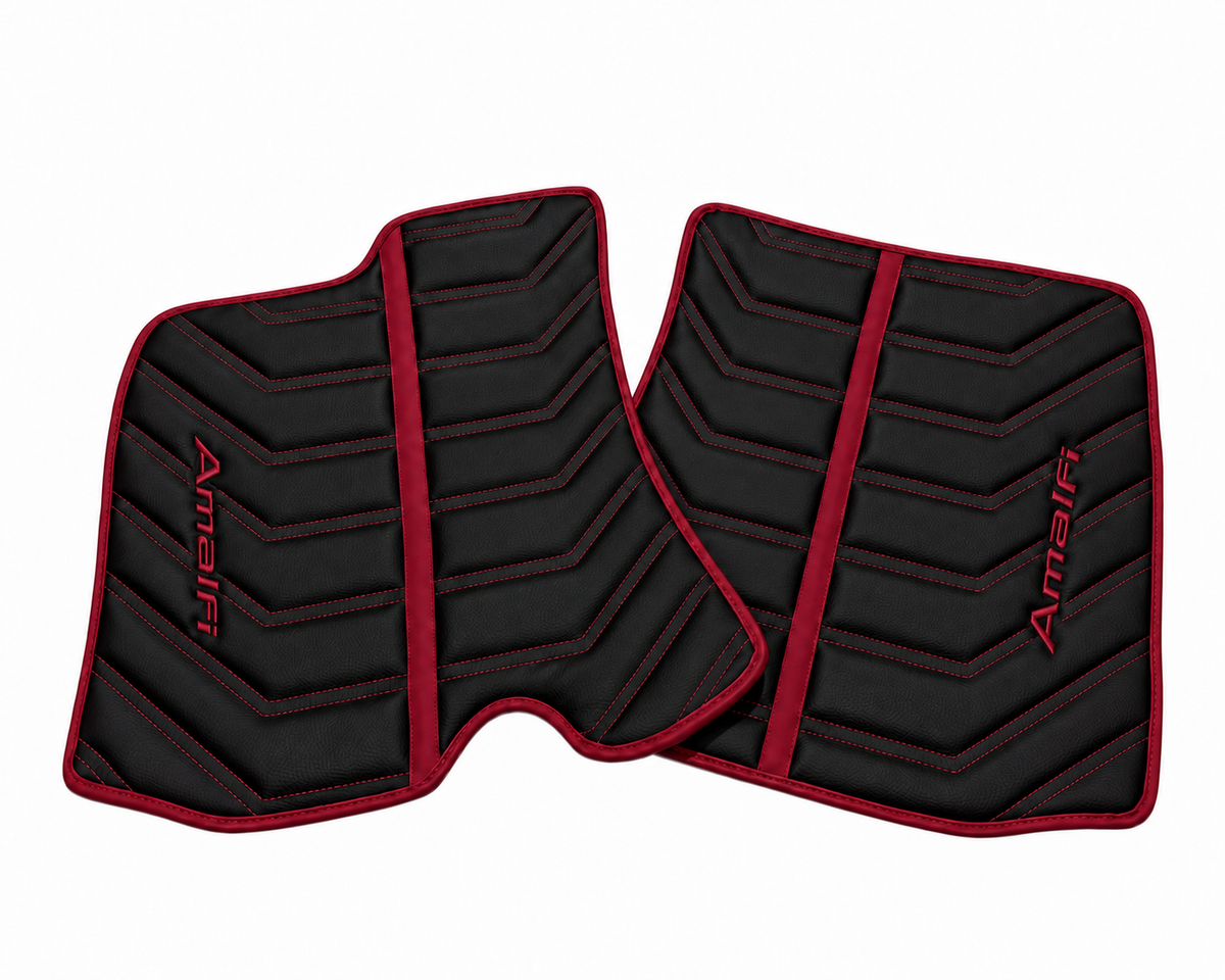 Alfombrillas de coche de cuero personalizables con patrón hexagonal para Ferrari Roma (2021-2027)