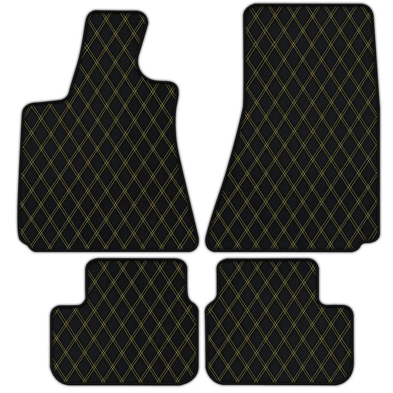 Tapis de voiture en cuir personnalisable avec motif en diamant double pour Maserati Ghibli (2013-2022)