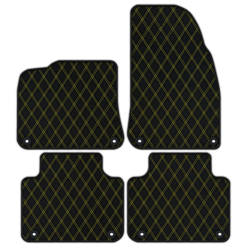 Customizable Leather Floor Mats with Double Diamond Pattern for Porsche Cayenne (2018-2023)