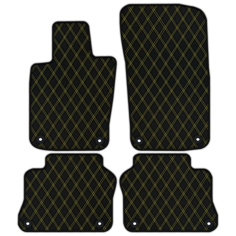Customizable Leather Floor Mats with Double Diamond Pattern for Porsche Panamera (2009-2016)