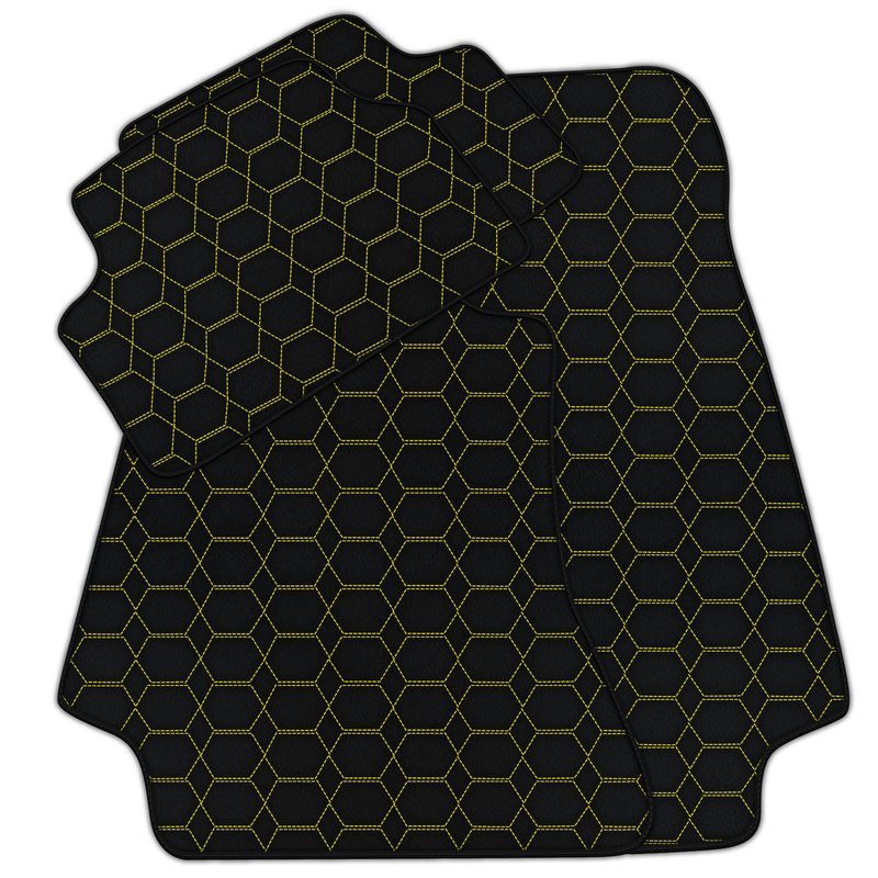 Customizable Leather Floor Mats with Hexagon Hex Pattern for Mercedes Benz S-Class W222 (2013-2020) Short Wheelbase