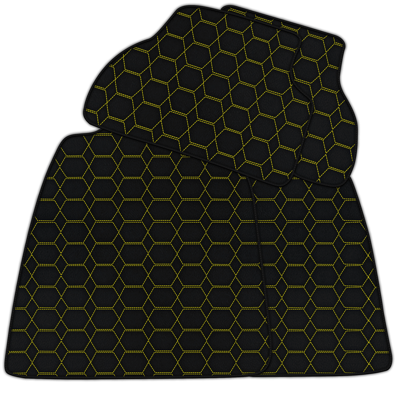 Tapis de voiture en cuir personnalisables avec motif hexagonal pour Audi A4 - B7 Sedan (2005-2008)