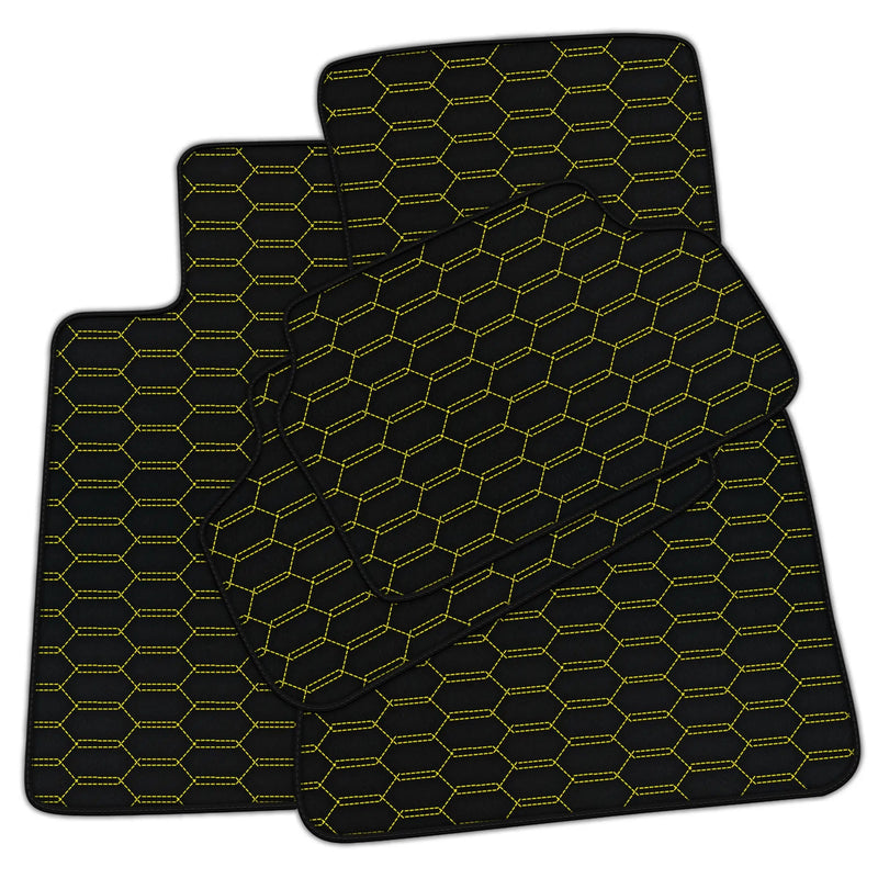 Customizable Leather Floor Mats with Interlaced Hex Pattern for BMW E82 2-door Coupe (2006-2013)