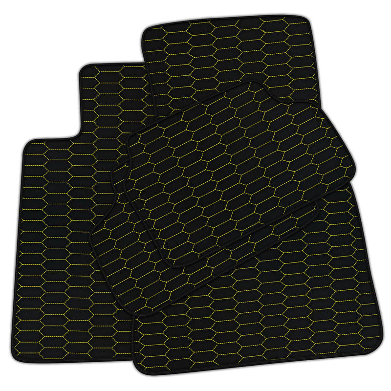 Tapis de voiture en cuir personnalisables avec motif hexagonal Raptor pour BMW E24 Coupé (1976-1989)