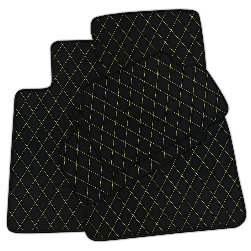 Customizable Leather Floor Mats with Single Diamond Pattern for BMW G23 Convertible (2021-2025)