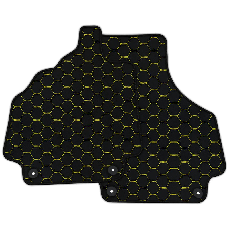 Tapis de voiture en cuir personnalisables avec motif hexagonal symétrique pour Audi R8 (2007-2015)