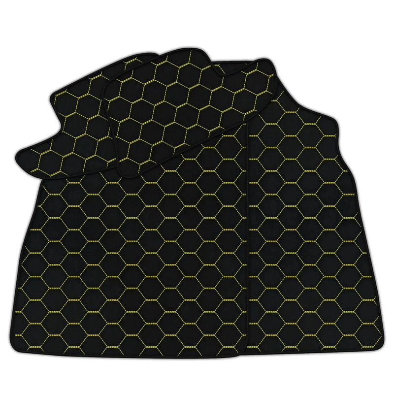 Tapis de voiture en cuir personnalisable avec motif hexagonal symétrique pour Bentley Continental GTC (2006–2011)