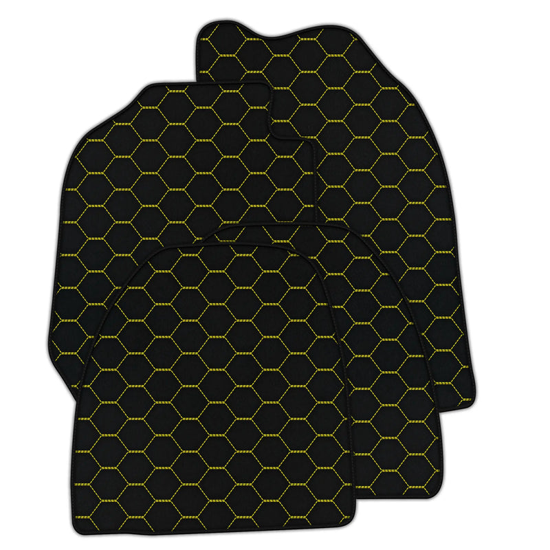 Customizable Leather Floor Mats with Symmetrical Hex Pattern for Porsche 911 - 964 (1989-1994)