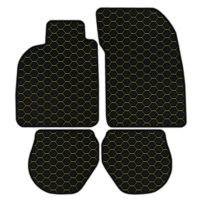 Tapis de voiture en cuir personnalisables avec motif hexagonal symétrique pour Porsche 911 - 993 (1994-1998)
