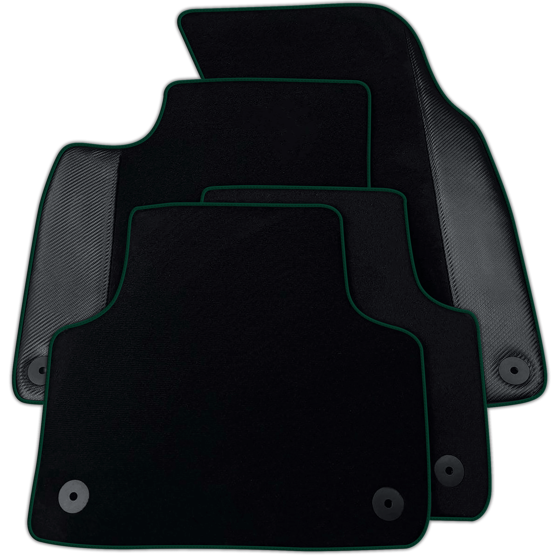 Customizable Black Carbon Leather Floor Mats for Audi A2 2000-2005 8Z | Various Trim Colors