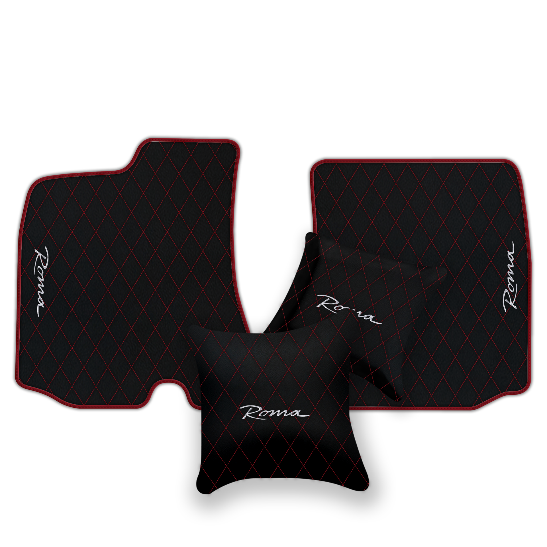 Premium Black Leather Floor Mats for Ferrari Portofino (2018-2023)