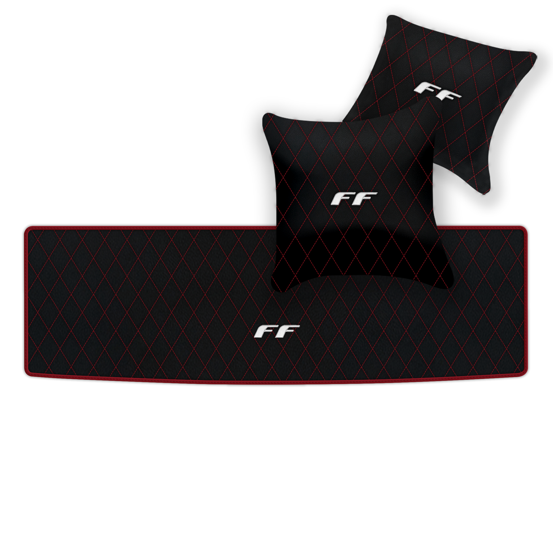 Luxury Black Leather Floor Mats for Ferrari Roma (2021-2024)