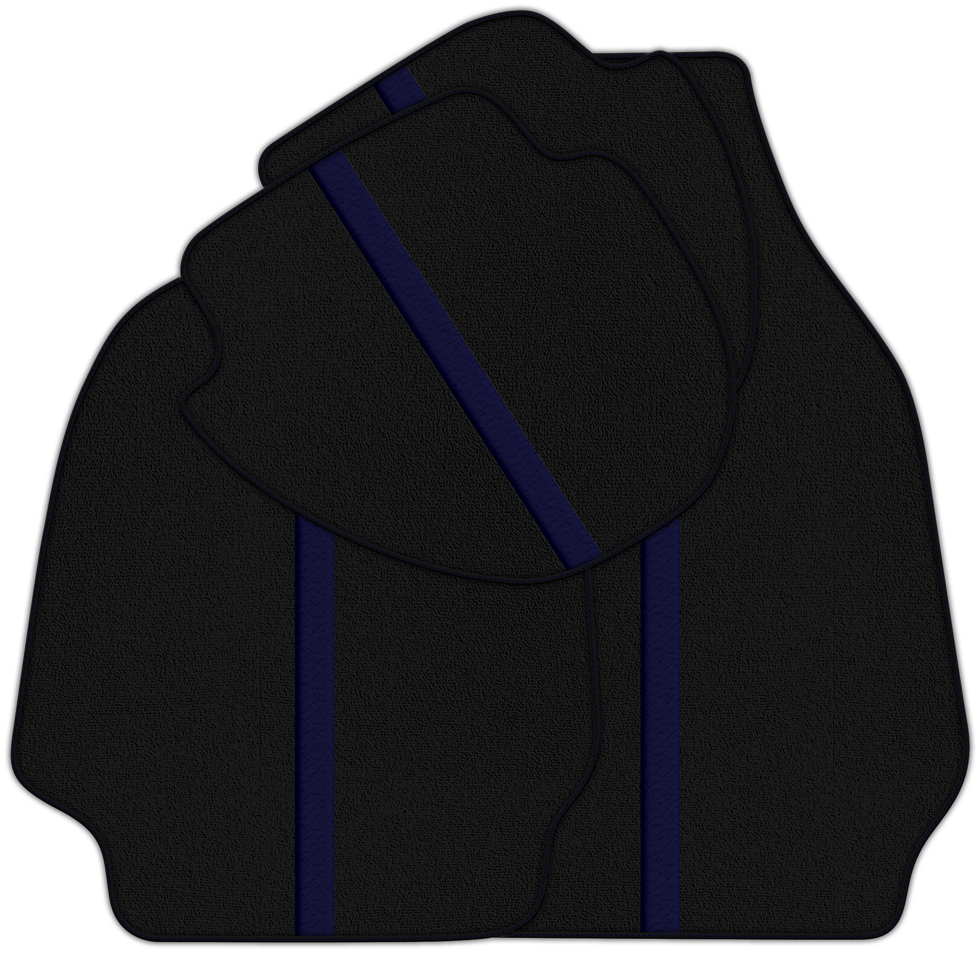 Black Floor Mats with Leather Line for Porsche Classic 911 (1963-1989) - Various Colors