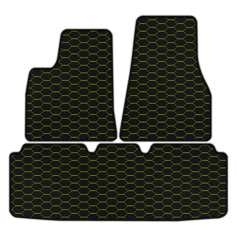 Customizable Leather Floor Mats with Divario Pattern for Tesla Model S (2012-2023)