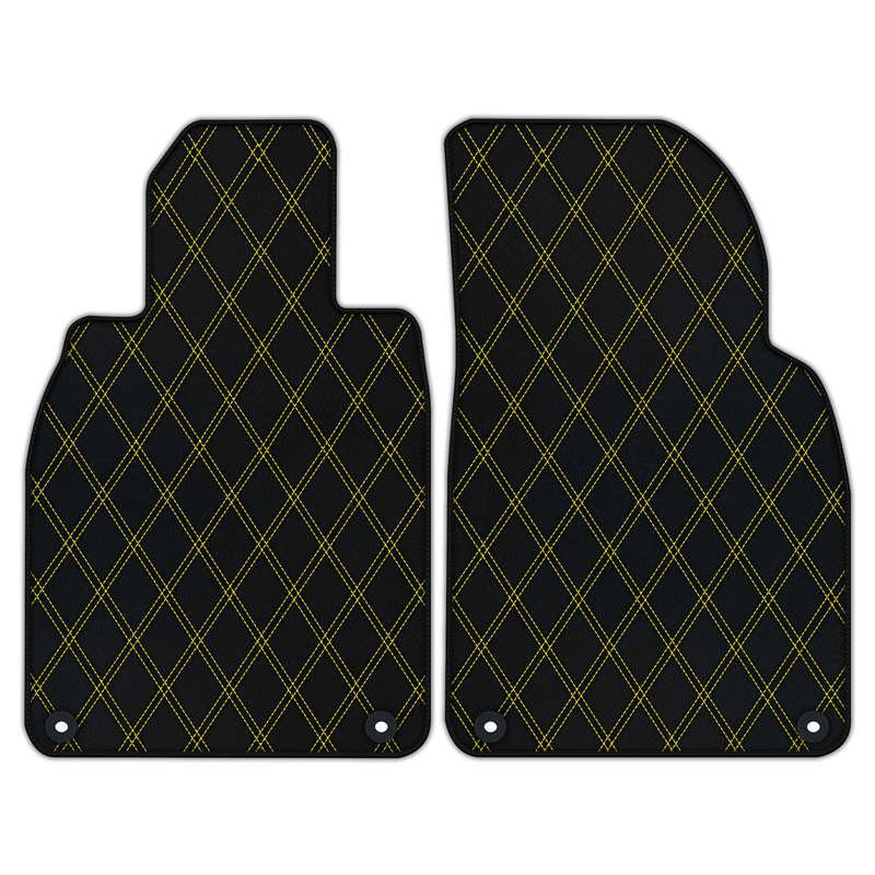 Tapis de voiture en cuir personnalisable avec motif à double losange pour Porsche Cayman 987 (2009-2012)