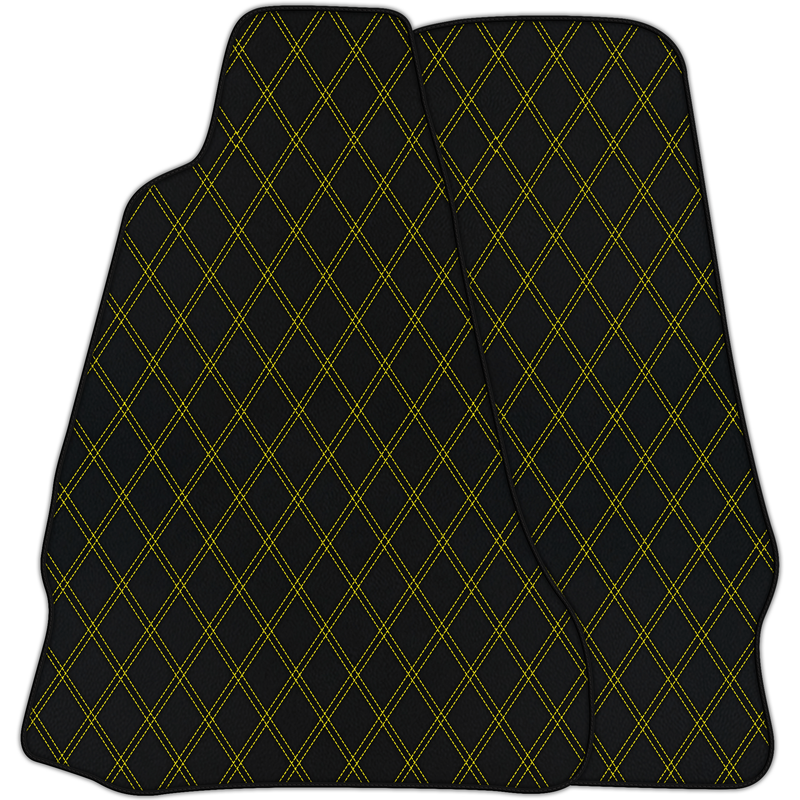 Tapis de voiture en cuir personnalisables avec motif double losange pour Aston Martin V8 Vantage (2005–2023)