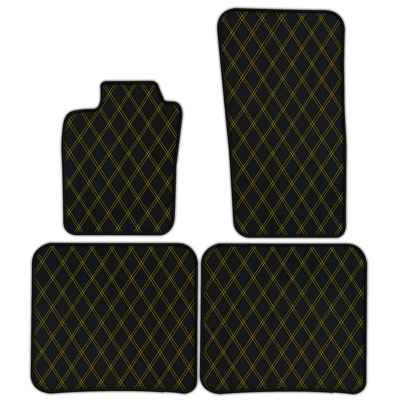 Customizable Leather Floor Mats with Double Diamond Pattern for Bentley Flying Spur (2019-2023)