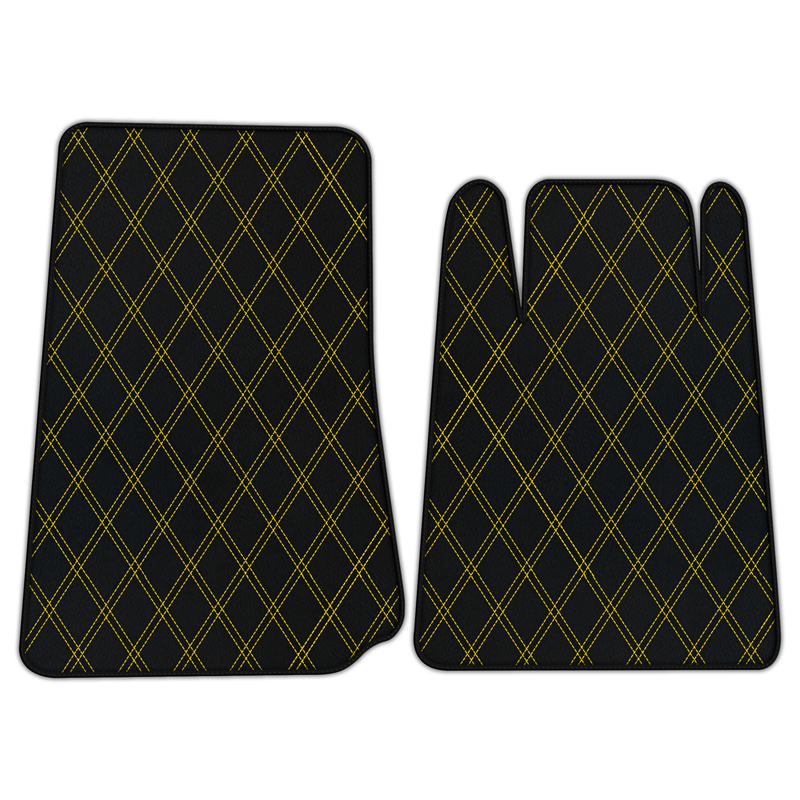 Customizable Leather Floor Mats with Double Diamond Pattern for Lamborghini Espada (1968-1978)