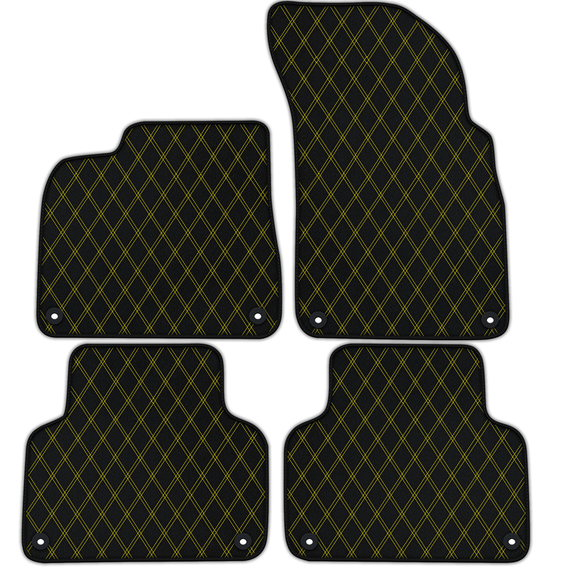 Customizable Leather Floor Mats with Double Diamond Pattern for Audi Q7 4M (2019-2023)