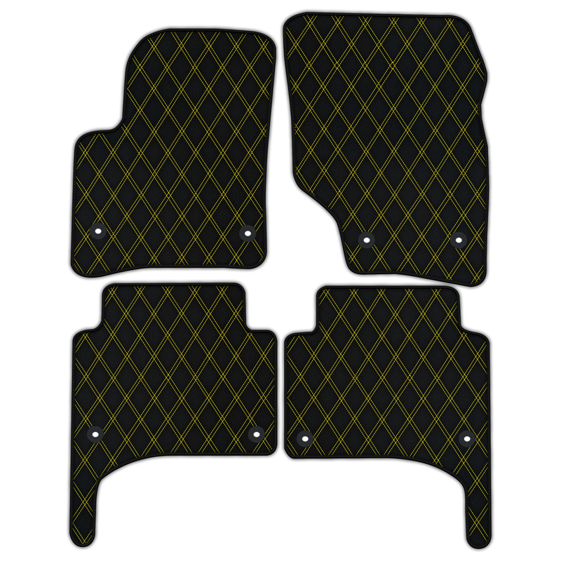 Tappeti in pelle personalizzabili con motivo a diamante doppio per Porsche Cayenne (2003-2010)