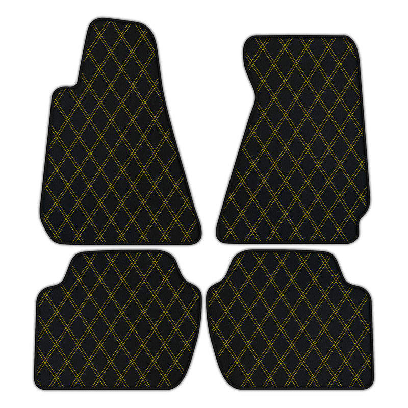 Customizable Leather Floor Mats with Double Diamond Pattern for Aston Martin Rapide E (2020) Electric Sedan