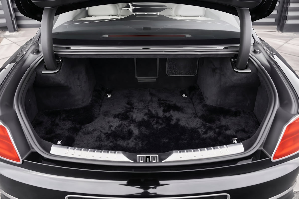 Tappetini in pelle di pecora per Bentley Flying Spur (2019-2023) - Lunghezza della pelle di pecora, Varie opzioni di colore