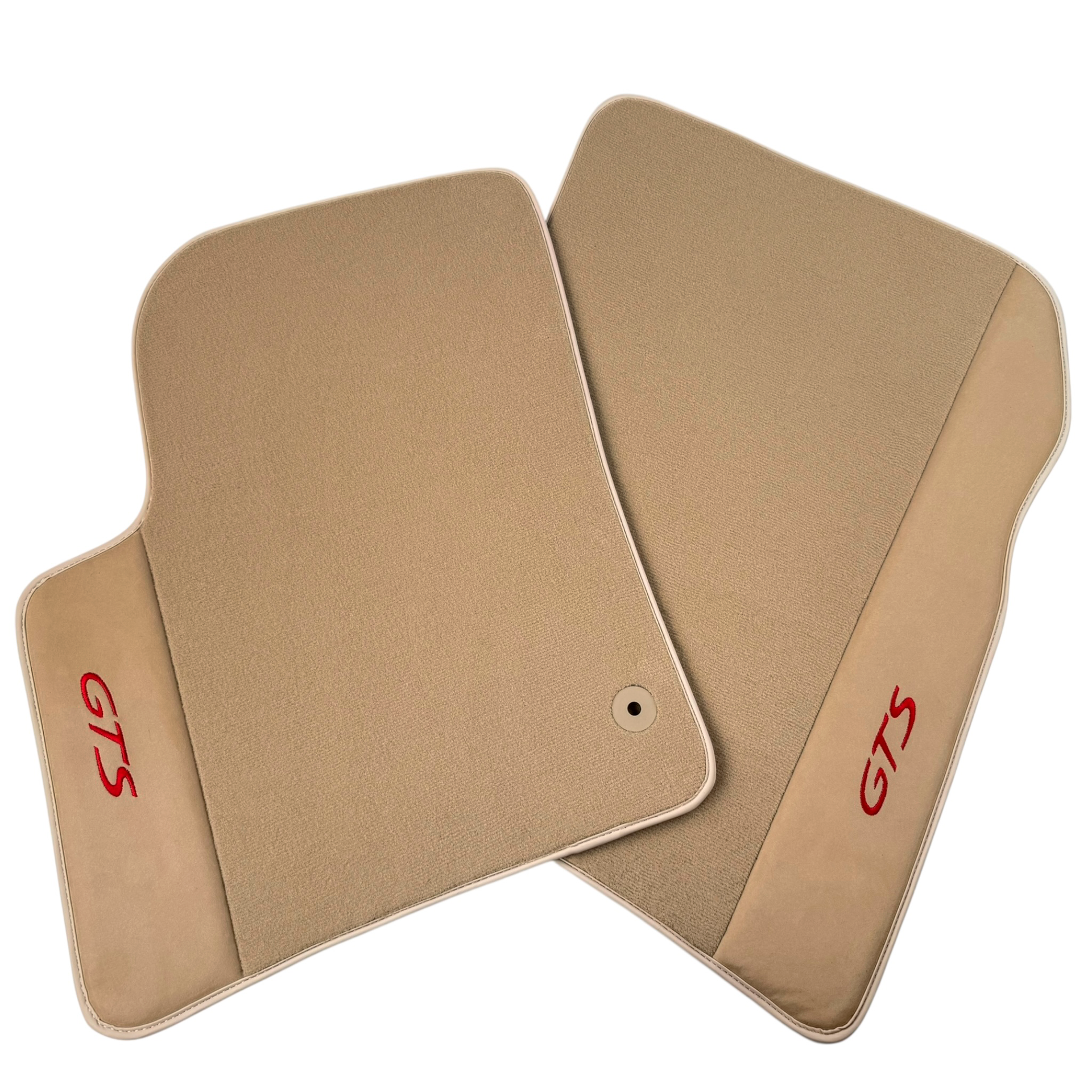 Beige Car Floor Mats for Porsche Cayenne GTS (2003-2010) with Alcantara Leather