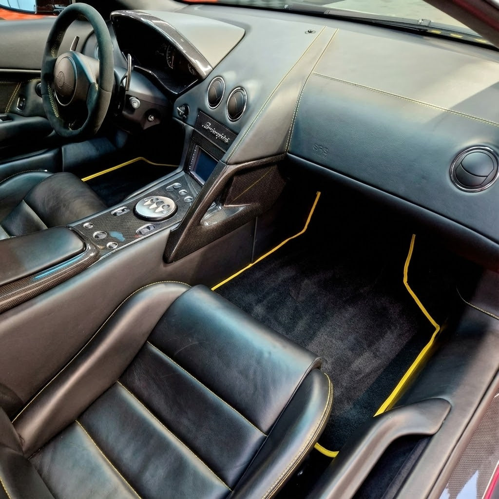 Tappetini per auto blu personalizzabili per Lamborghini Murcielago marca AutoWin - AutoWin.EU