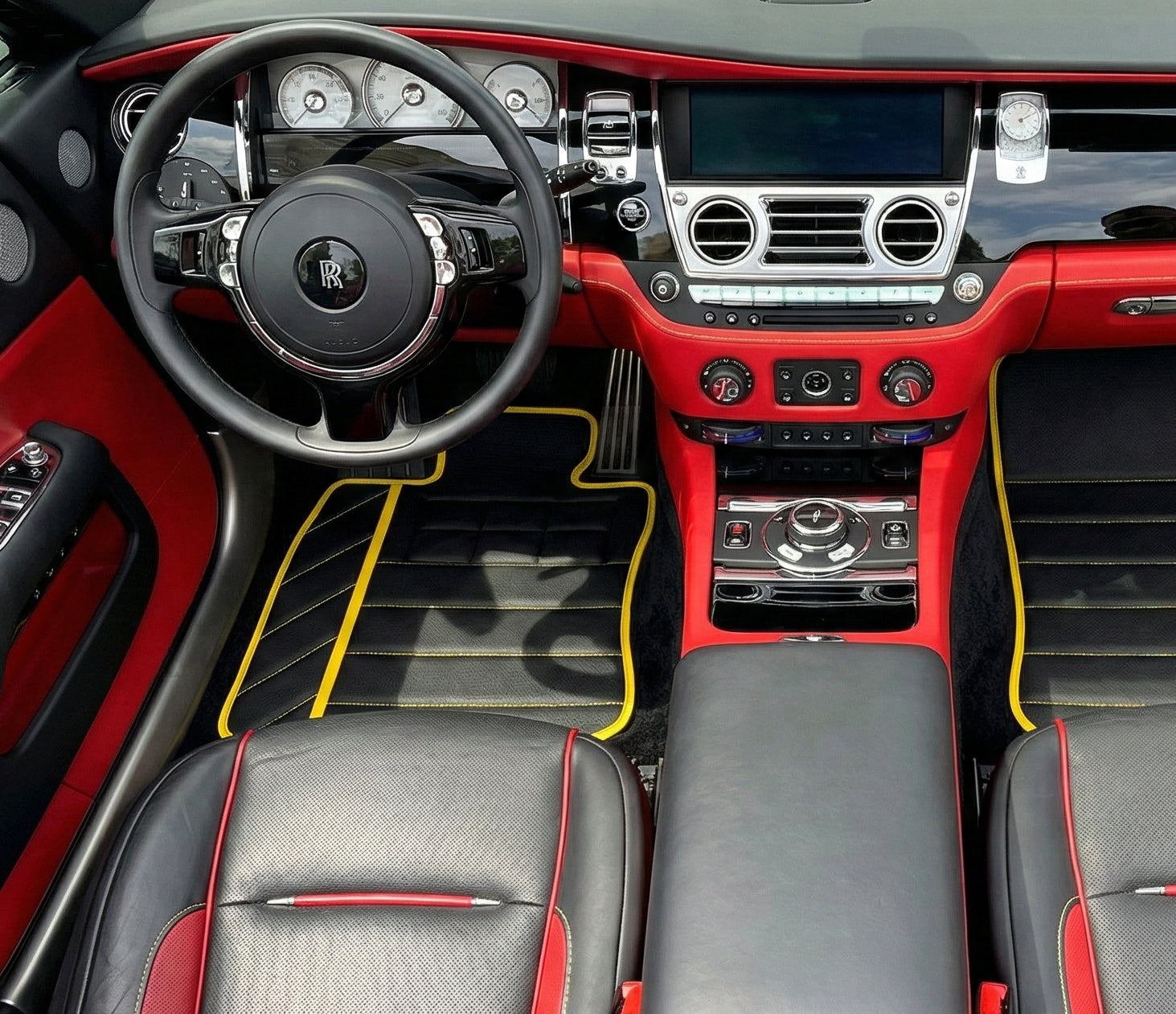 حصائر سيارات لسيارة رولز رويس داون RR6 2016-2023 باللون الأزرق - AutoWin.EU