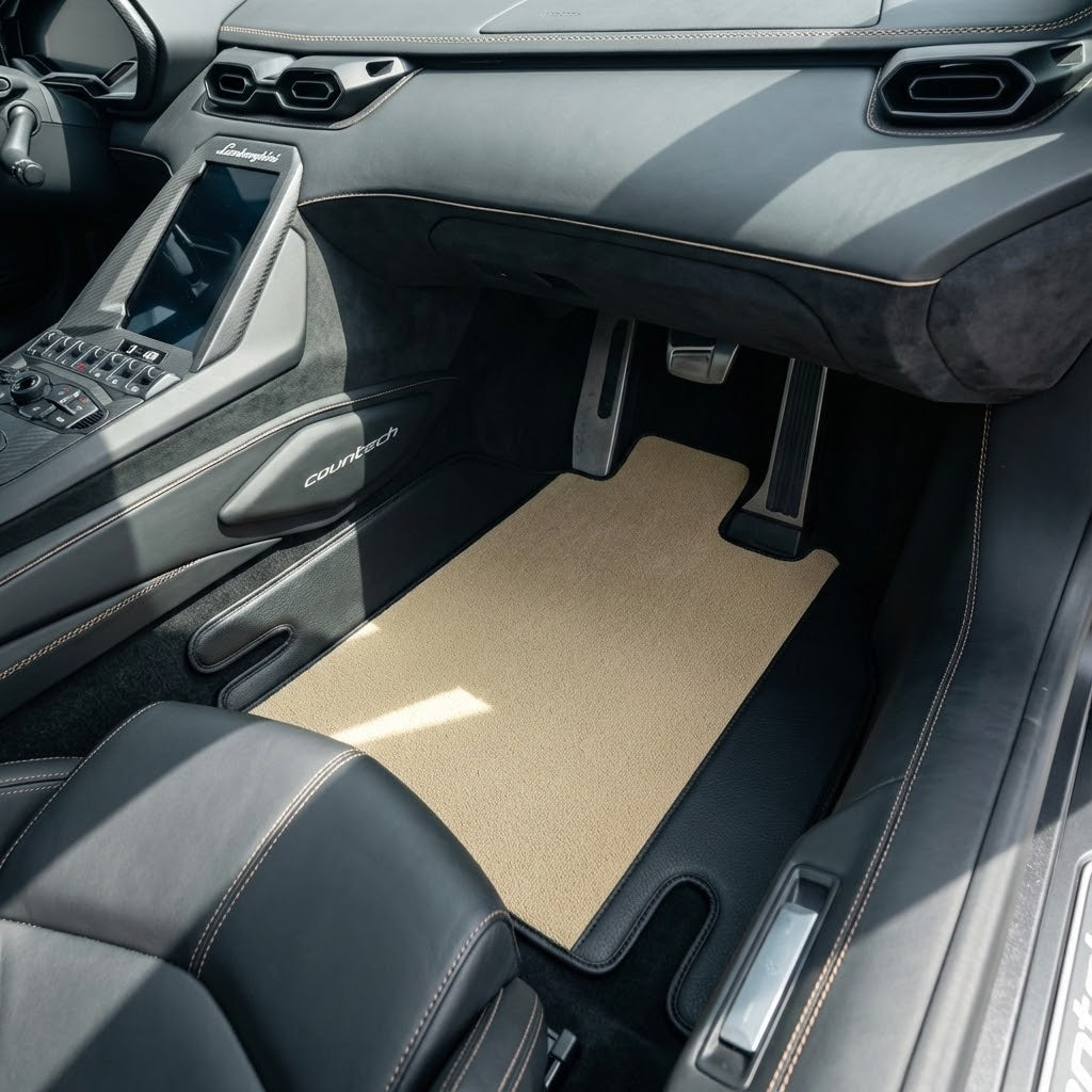 Anpassbare Lederfußmatten mit Raptor Hex-Muster für Lamborghini Countach (1974–1990) - AutoWin