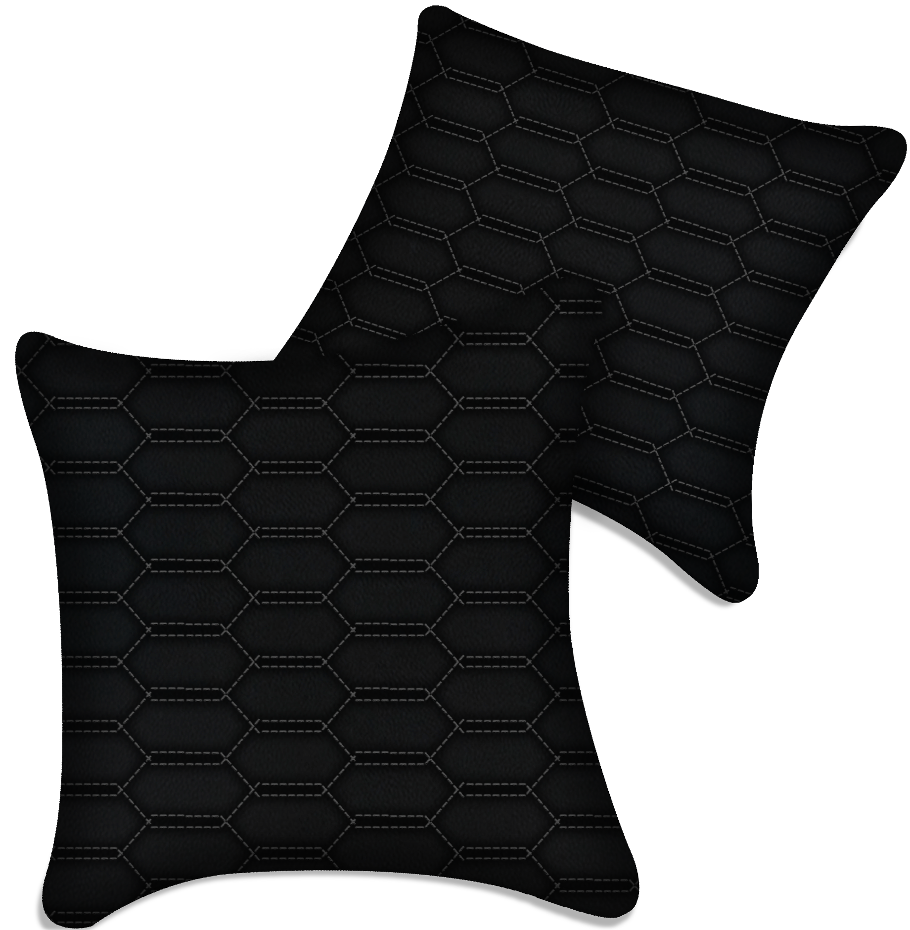Customizable Black Leather Pillows Set of 2 for All Vehicles