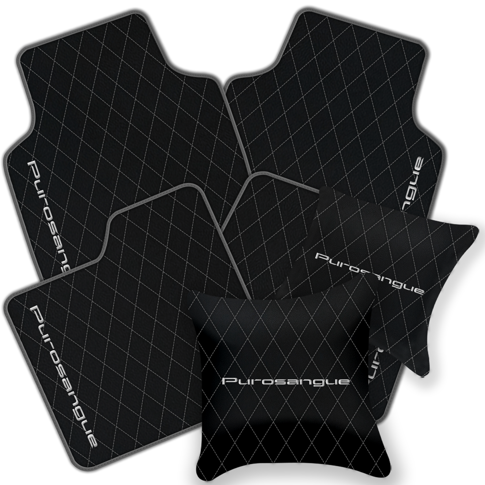 Premium Black Leather Floor Mats for Rolls Royce Shadow (1965-1977)