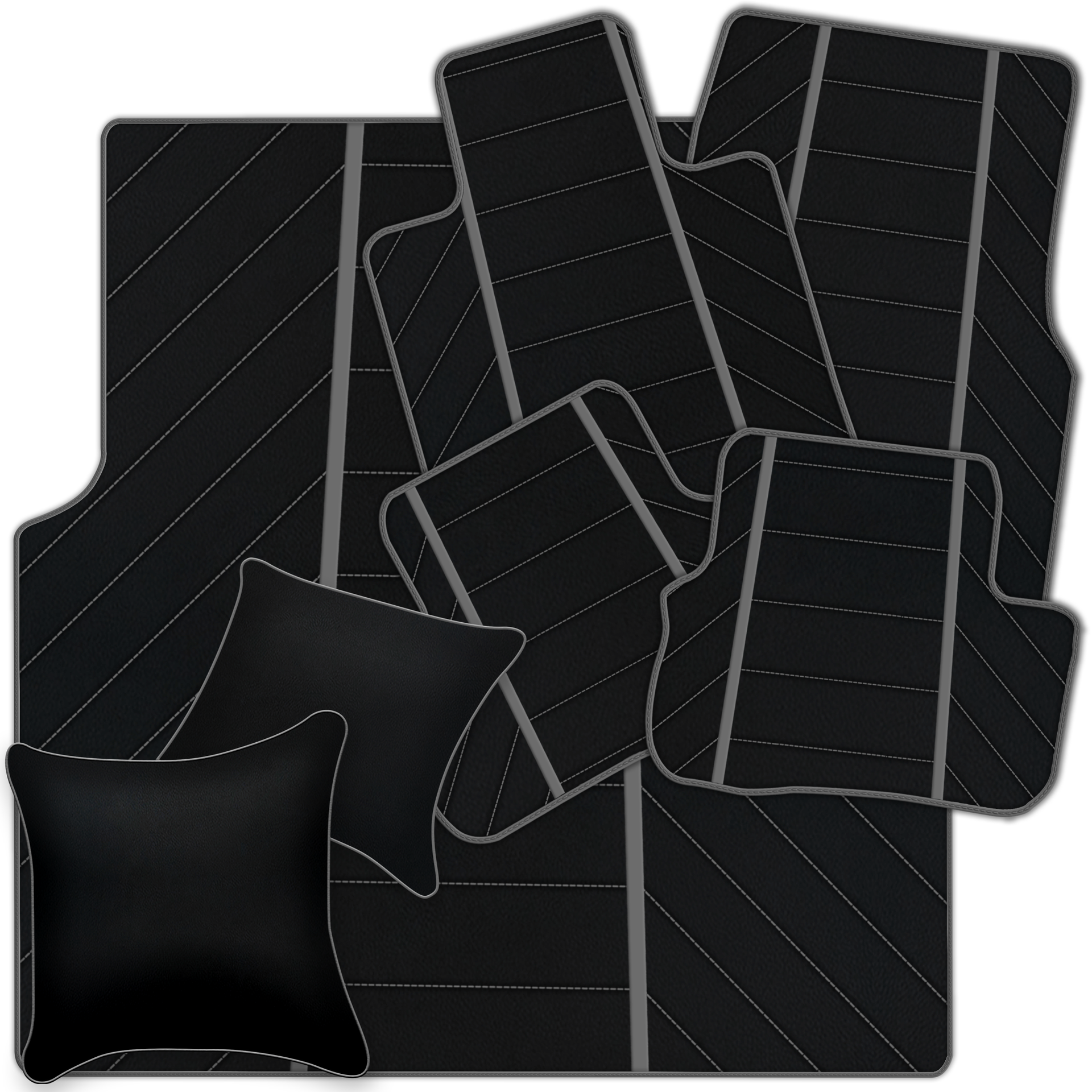 Luxury Black Leather Floor Mats for Rolls Royce Dawn 2016-2023