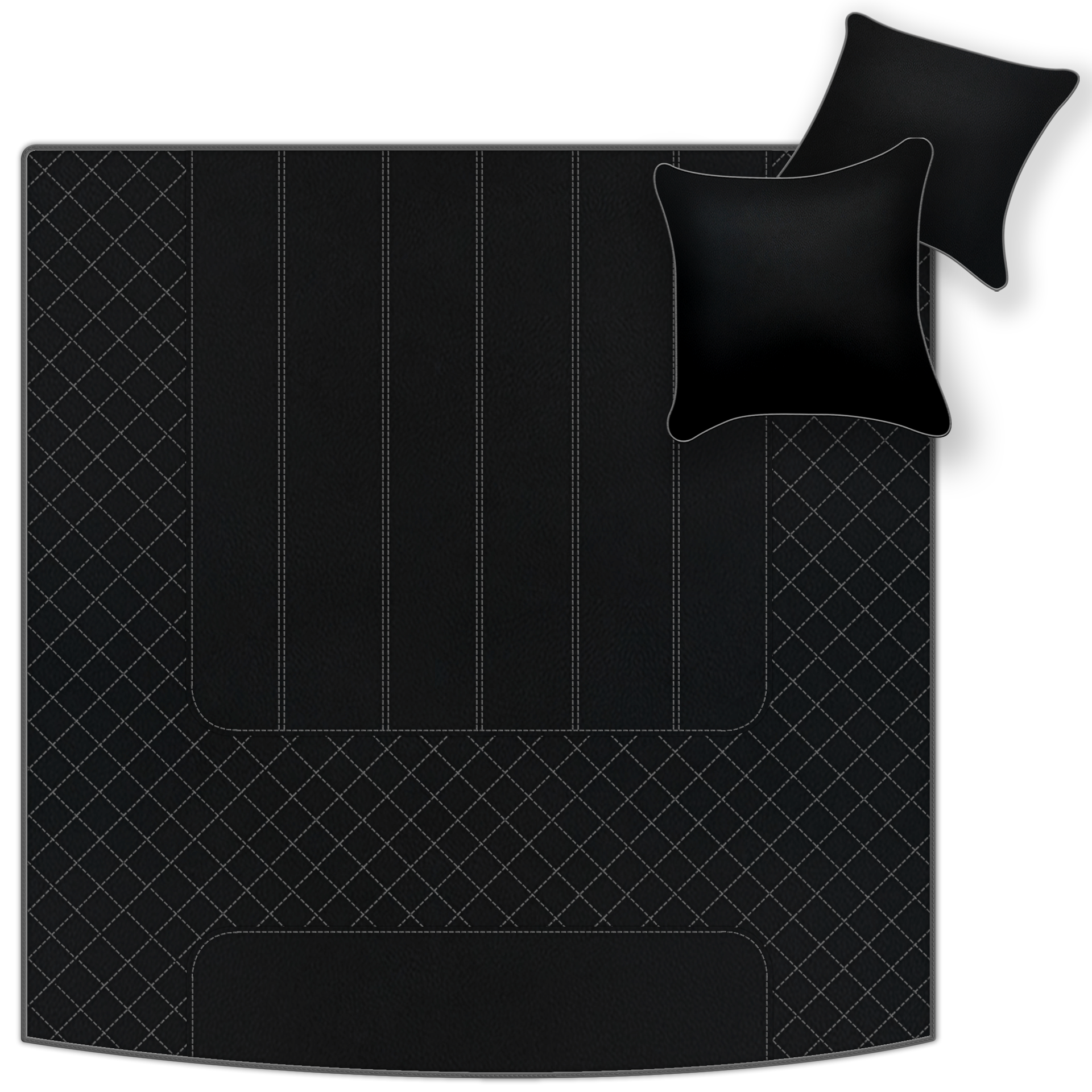 Premium Black Leather Floor Mats for Rolls Royce Shadow (1965-1977)