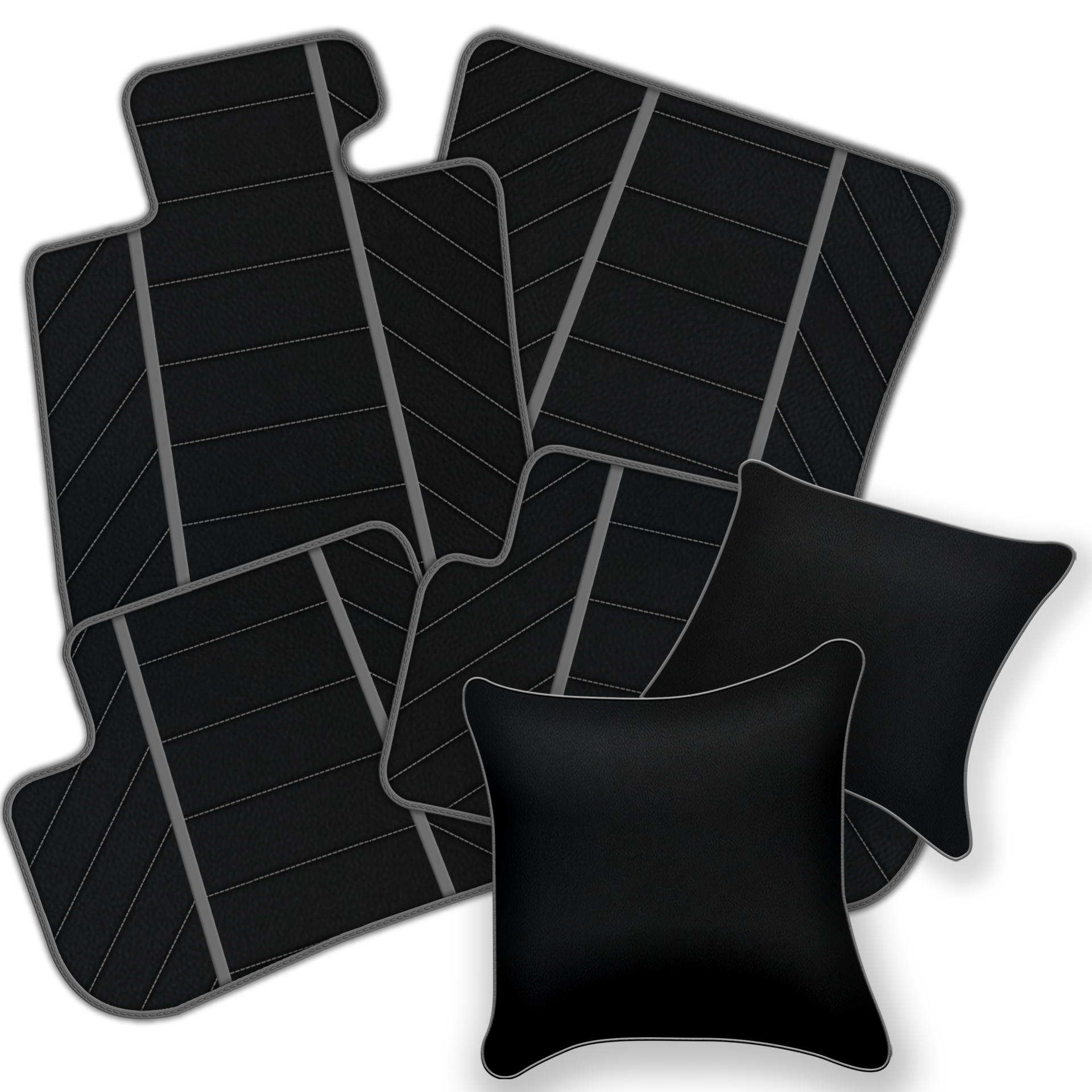 Premium Black Leather Floor Mats for Ferrari California | Full Set