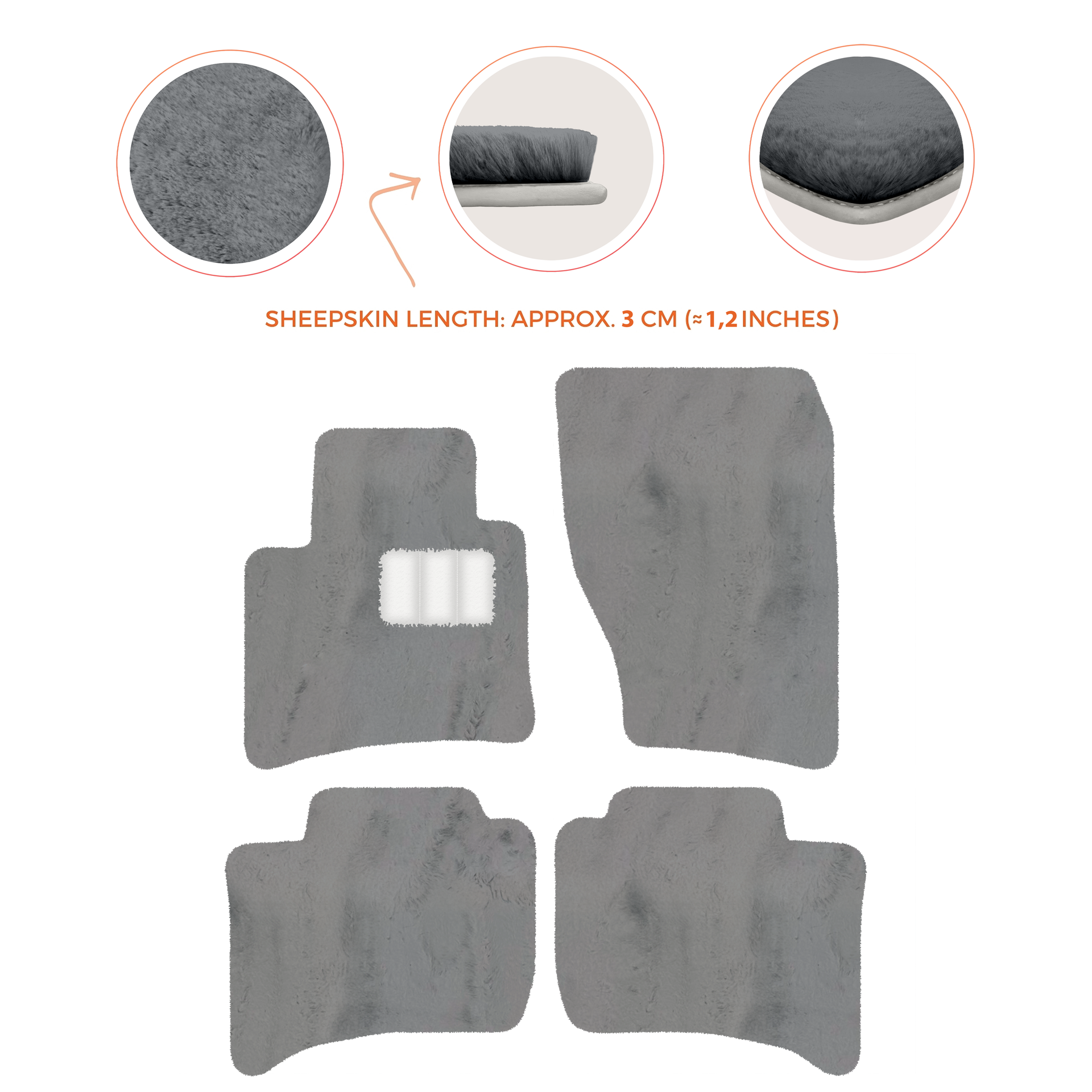 Premium Sheepskin Floor Mats for Porsche Cayenne (2010-2018)