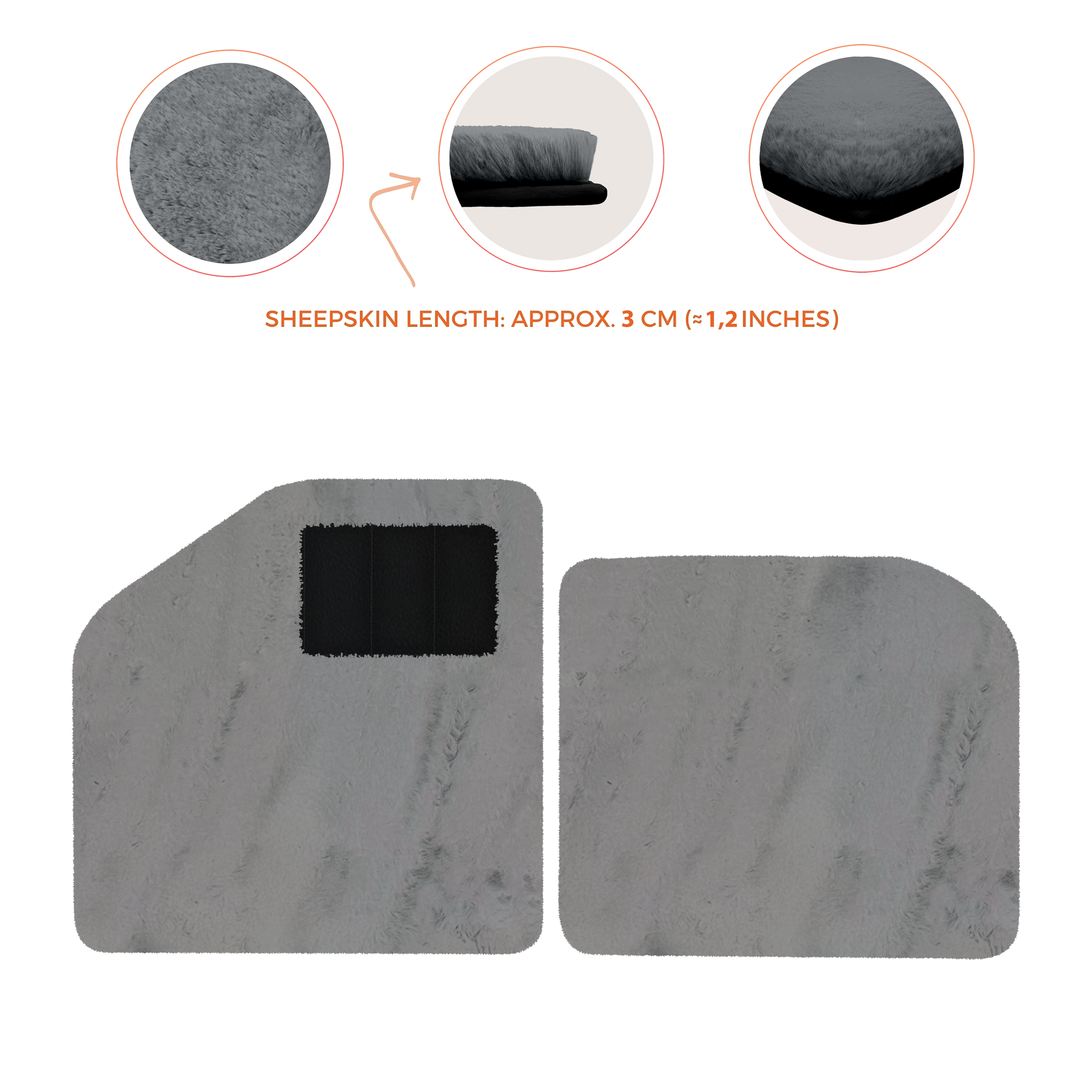 Sheepskin Floor Mats for Aston Martin Vulcan (2015-2016) Track Car - Luxury