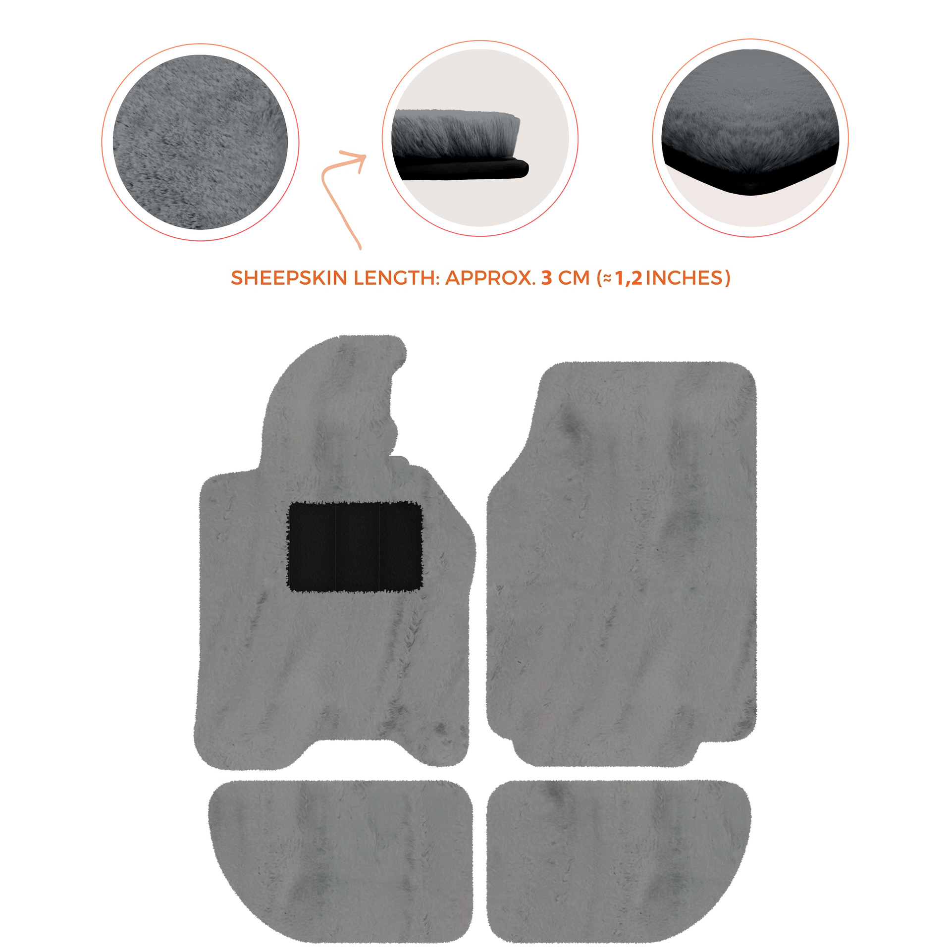 Sheepskin Floor Mats for Porsche 944 (1981-1991) | Custom Colors