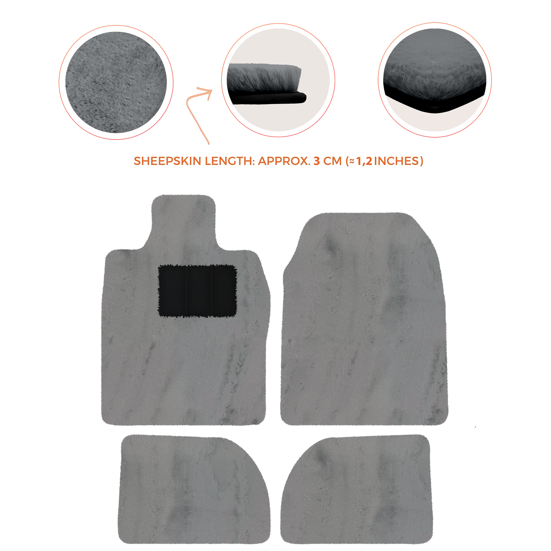 Premium Sheepskin Floor Mats for Porsche 924 (1976-1988)