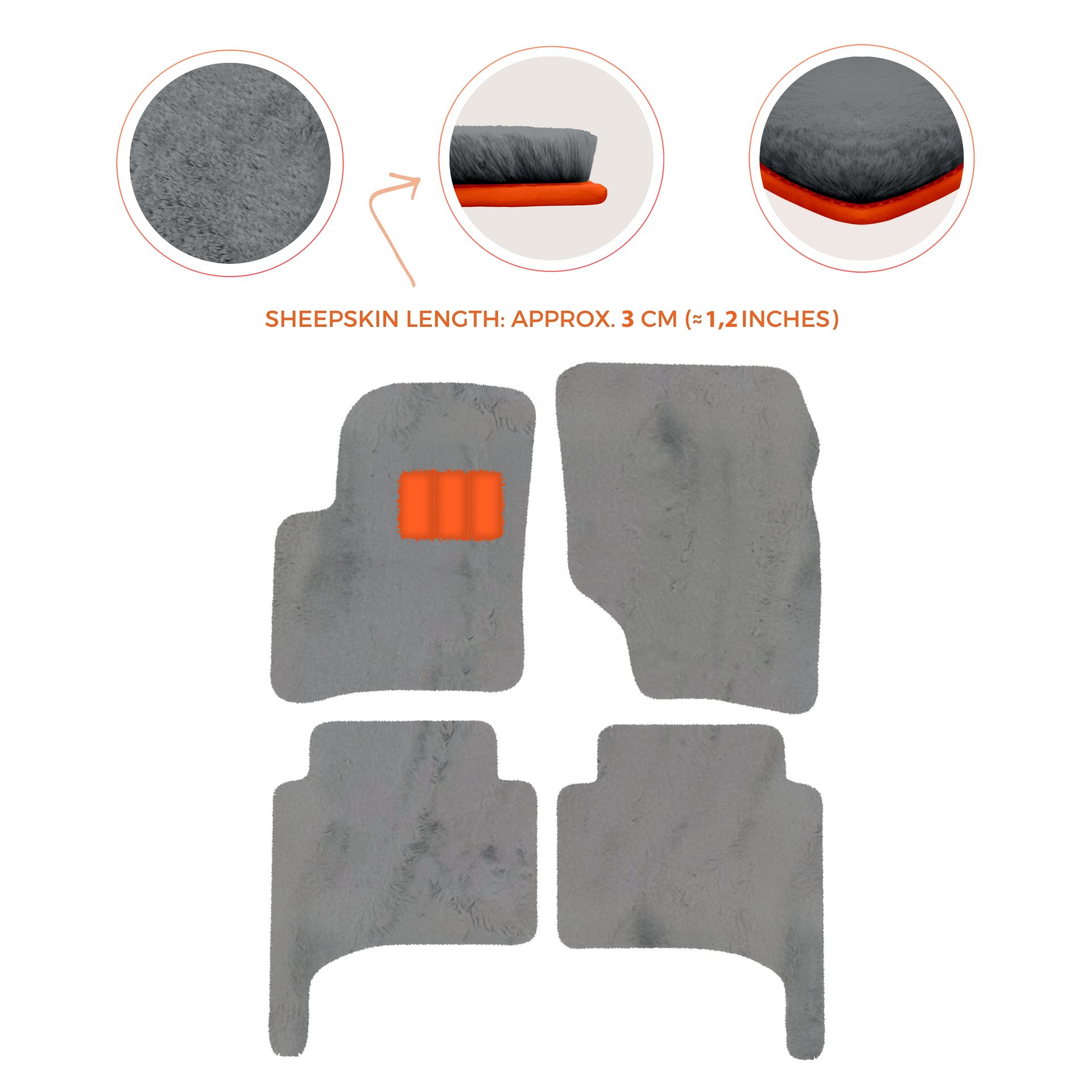 Premium Quality Sheepskin Floor Mats for Porsche 550 (1953-1956)