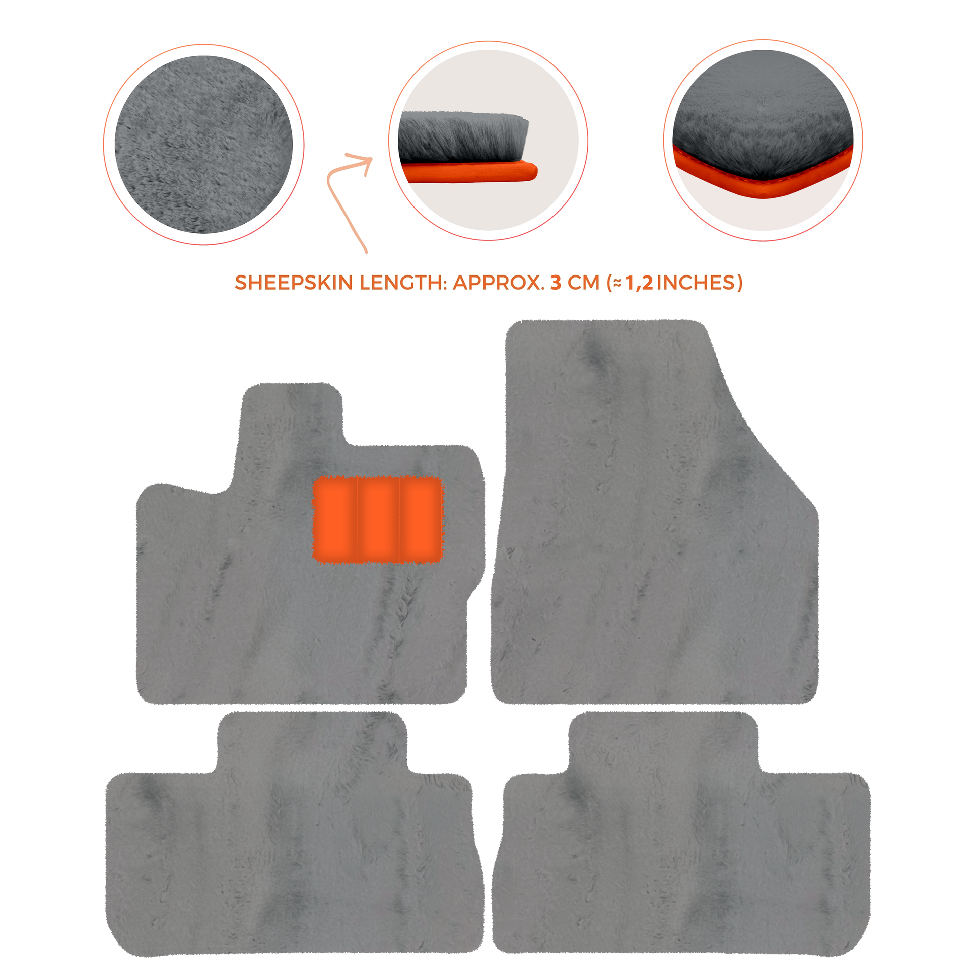 Premium Sheepskin Floor Mats for 2003-2007 Land Rover Freelander