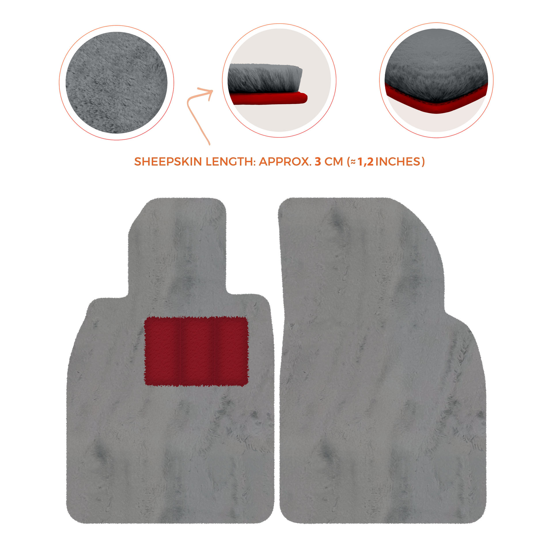 Premium Sheepskin Floor Mats for Porsche Cayenne (2018-2023)