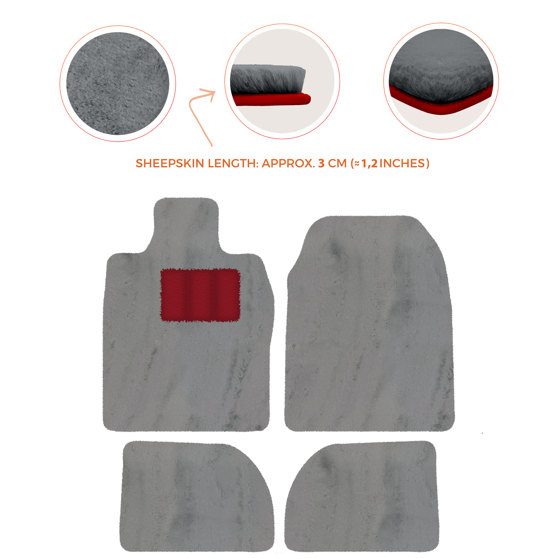 Premium Sheepskin Floor Mats for Porsche 924 (1976-1988)