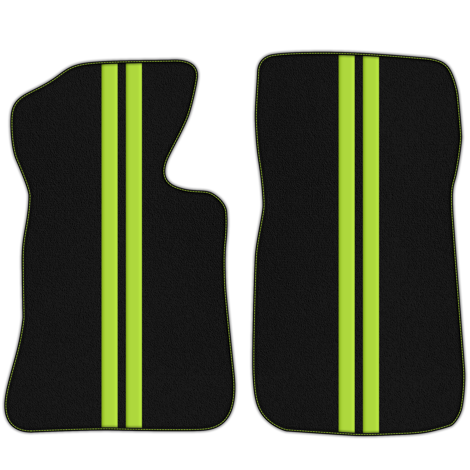Black Floor Mats with Leather Line for Chevrolet Corvette C2 (1963-1967) - Various Colors
